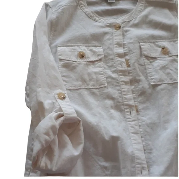 LIZ CLAIBORNE Linen Blend Button Jacket Size Large - Picture 4 of 8